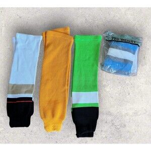 Bundle Lot (4) PEAR SOX Pro Weight Intermediate 26”-28” Knit Hockey Socks NEW